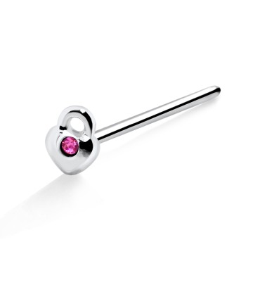 Lock Heart Shaped Straight Nose Stud NSKA-323